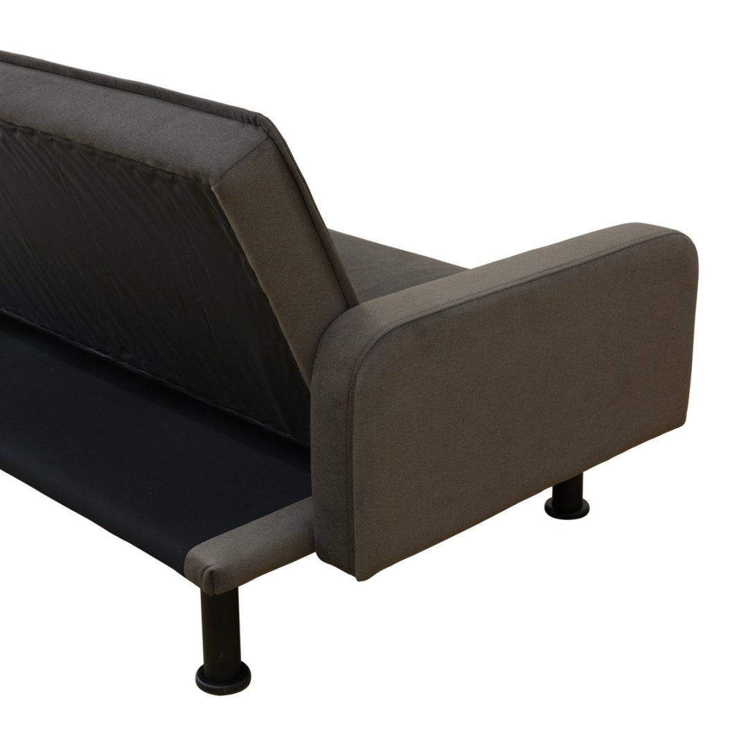 Dark Grey Breathable Fluffy Fabric Living Room 1-Piece Sofa