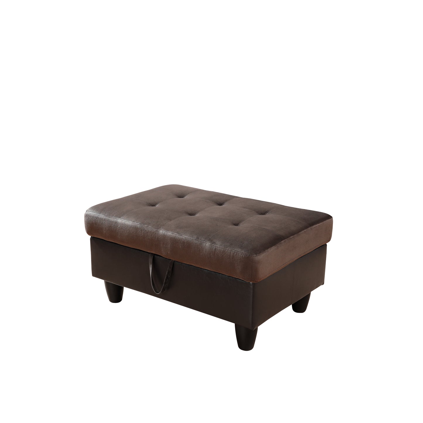 Dark Brown Flannel And PVC 3-Piece Couch Living Room Sofa Set
