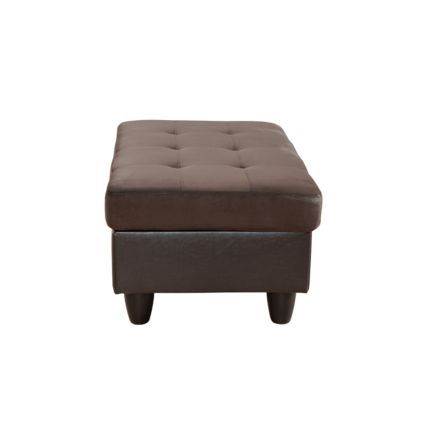 Dark Brown Flannel And PVC 3-Piece Couch Living Room Sofa Set