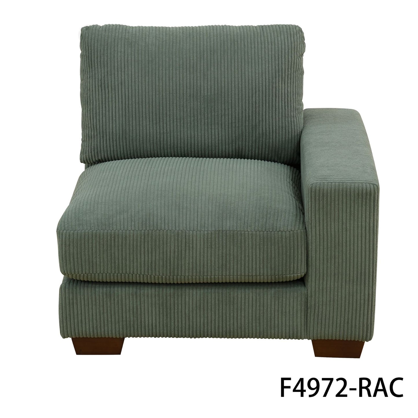 Green Corduroy 3-Piece Double Armrests Living Room Sofa