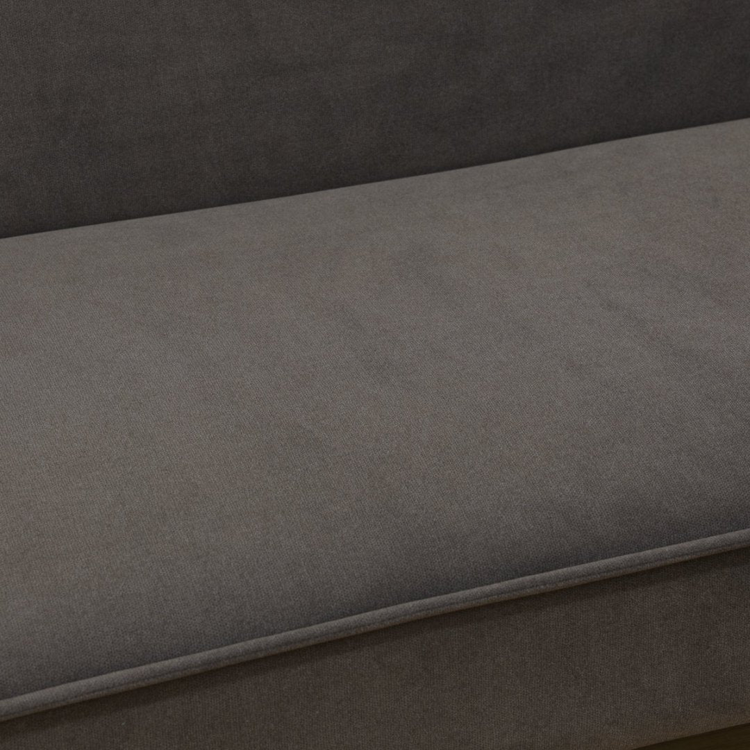 Dark Grey Breathable Fluffy Fabric Living Room 1-Piece Sofa