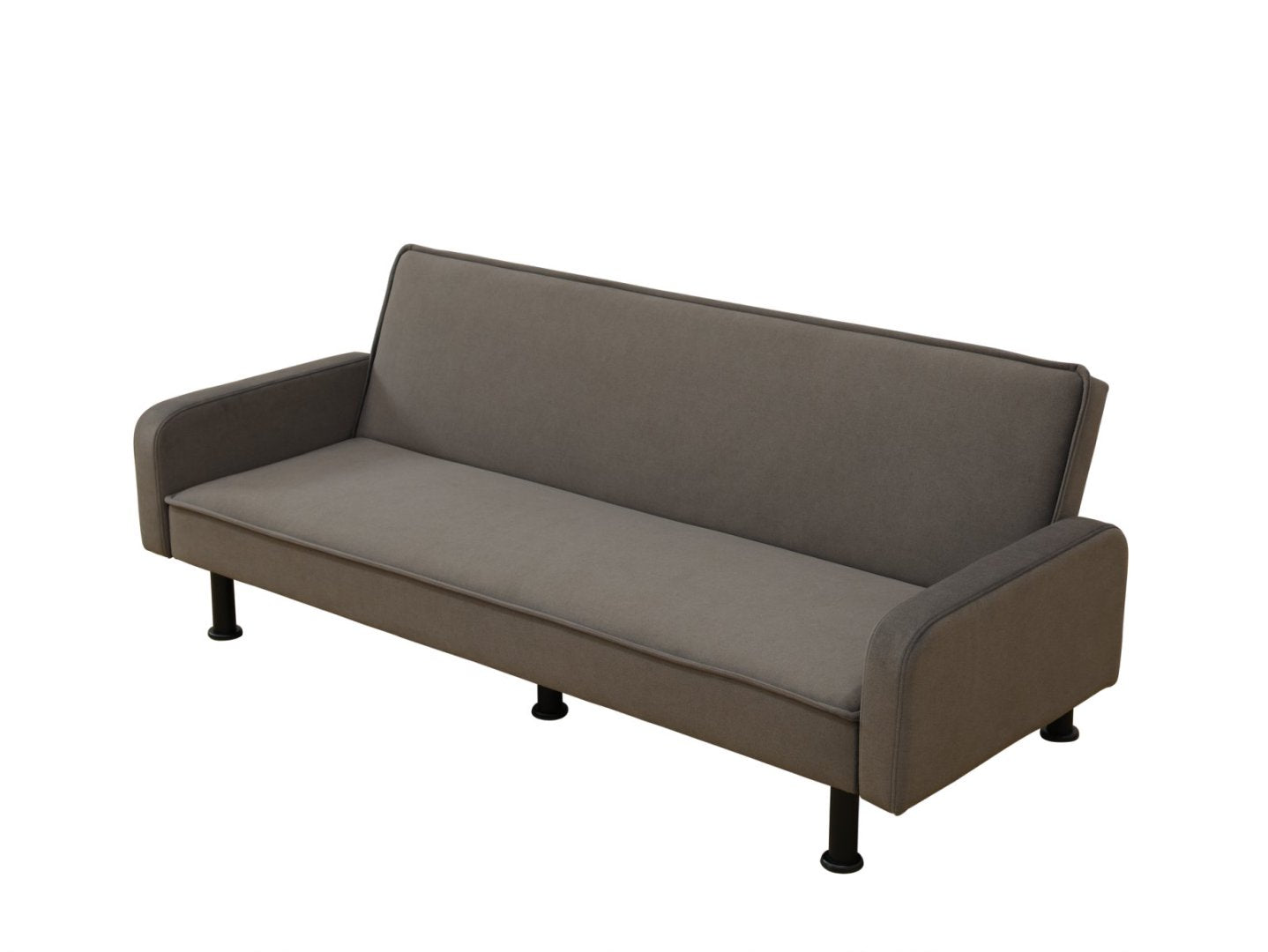 Dark Grey Breathable Fluffy Fabric Living Room 1-Piece Sofa