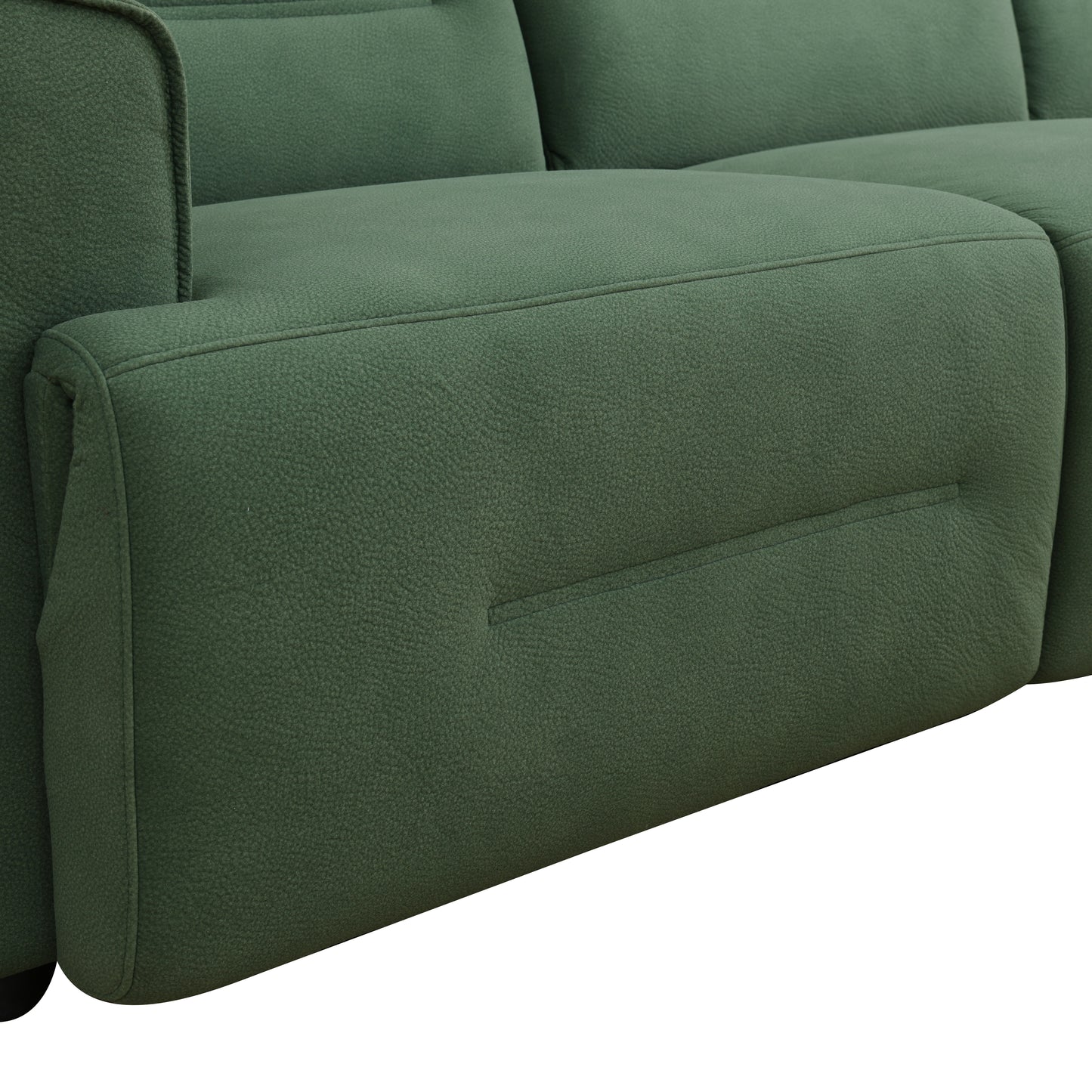 Green Flannel Living Room Recliner Sofa Set