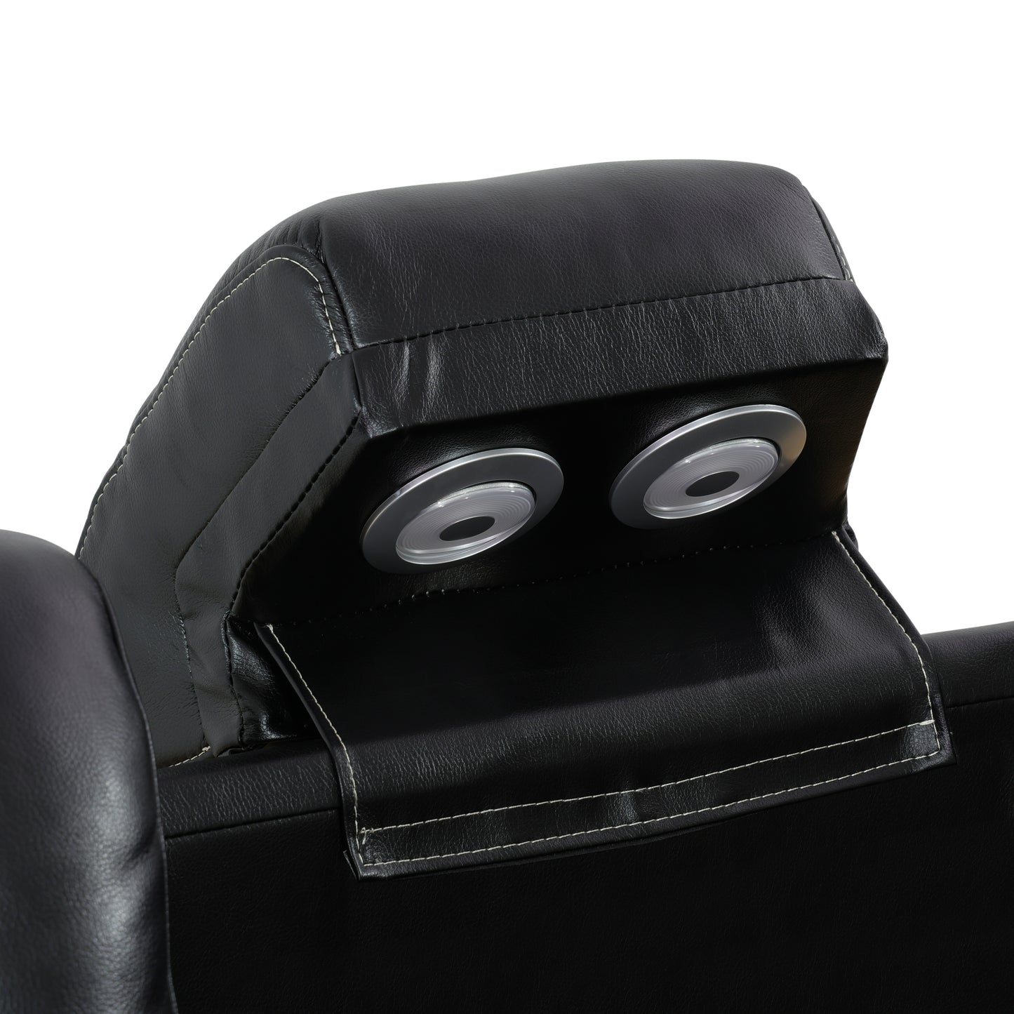 Black Breathing Leather 3-Piece Living Room Recliner Sofa Set