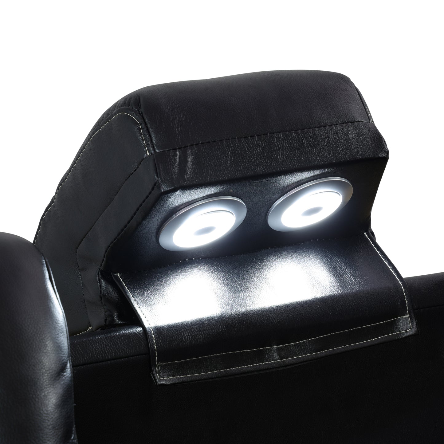 Black Breathing Leather 3-Piece Living Room Recliner Sofa Set