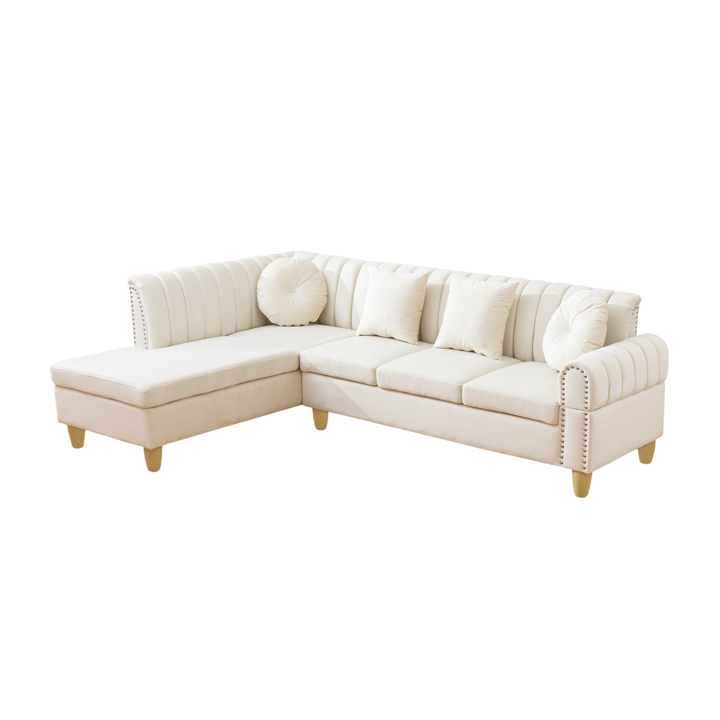 69.5" White Flannel 2-Piece Living Room Sofa Set