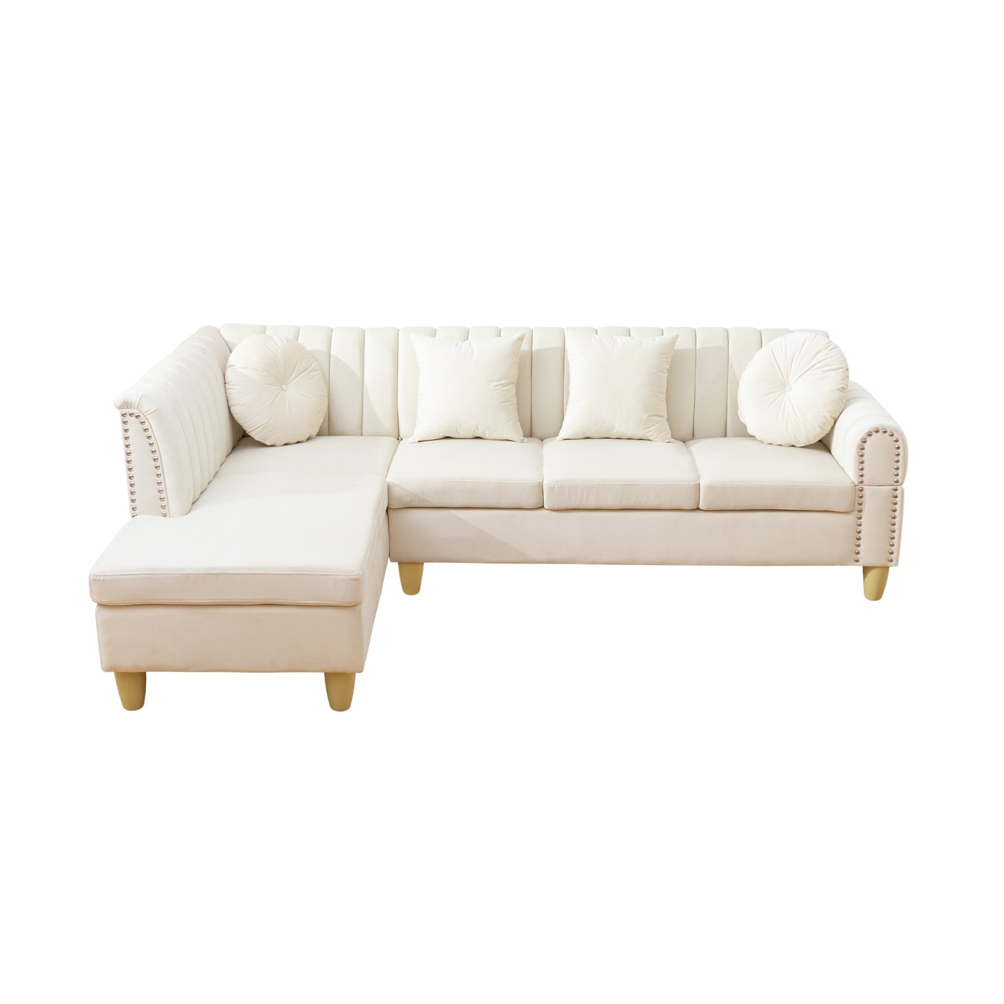 69.5" White Flannel 2-Piece Living Room Sofa Set