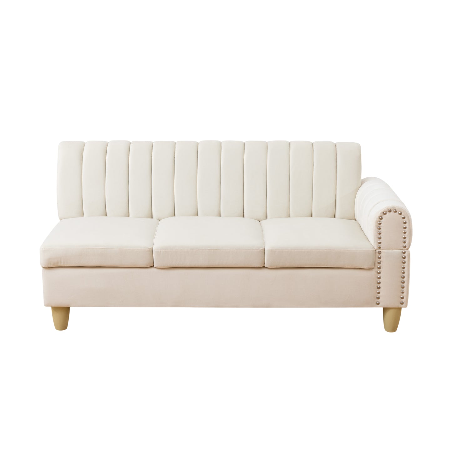 69.5" White Flannel 2-Piece Living Room Sofa Set
