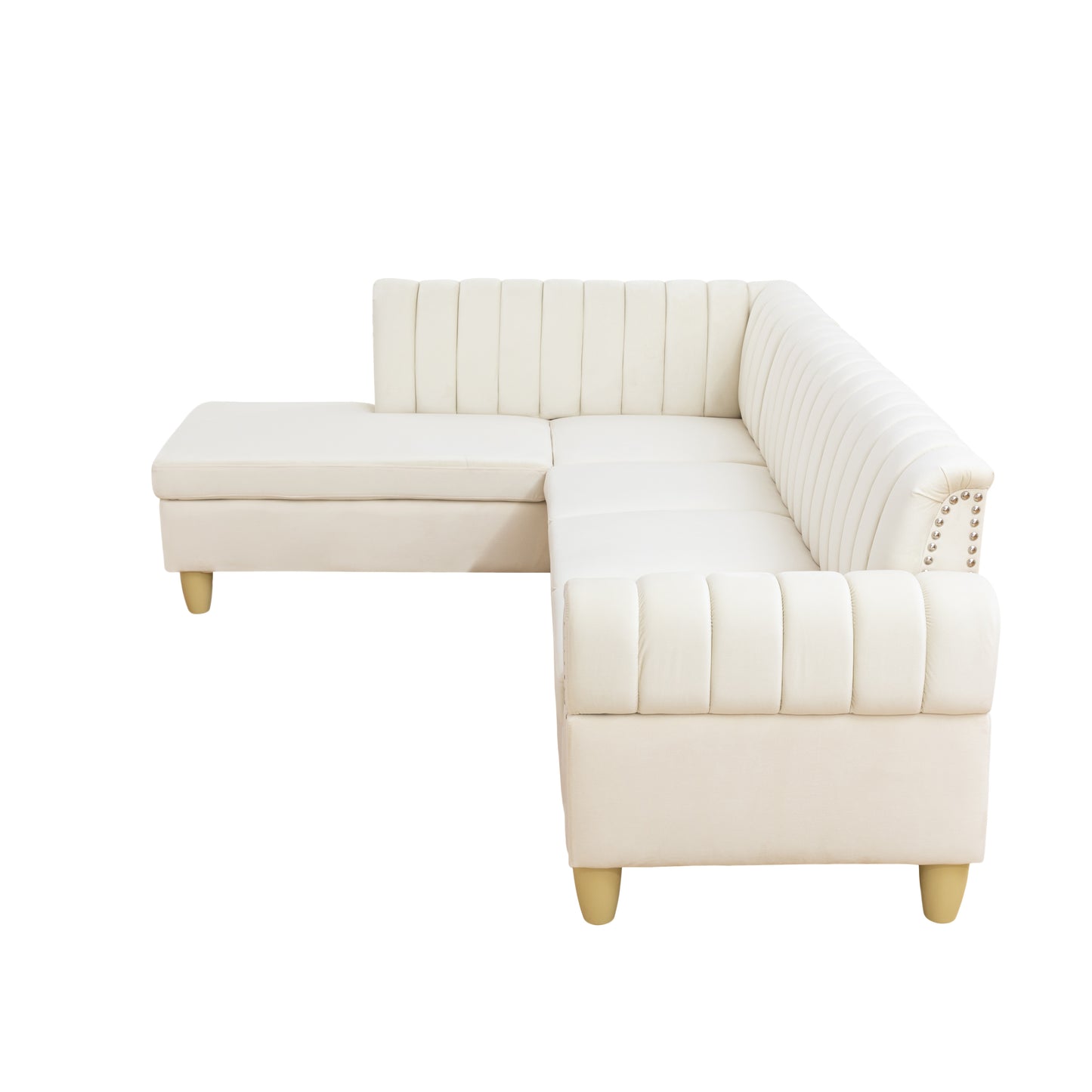 69.5" White Flannel 2-Piece Living Room Sofa Set