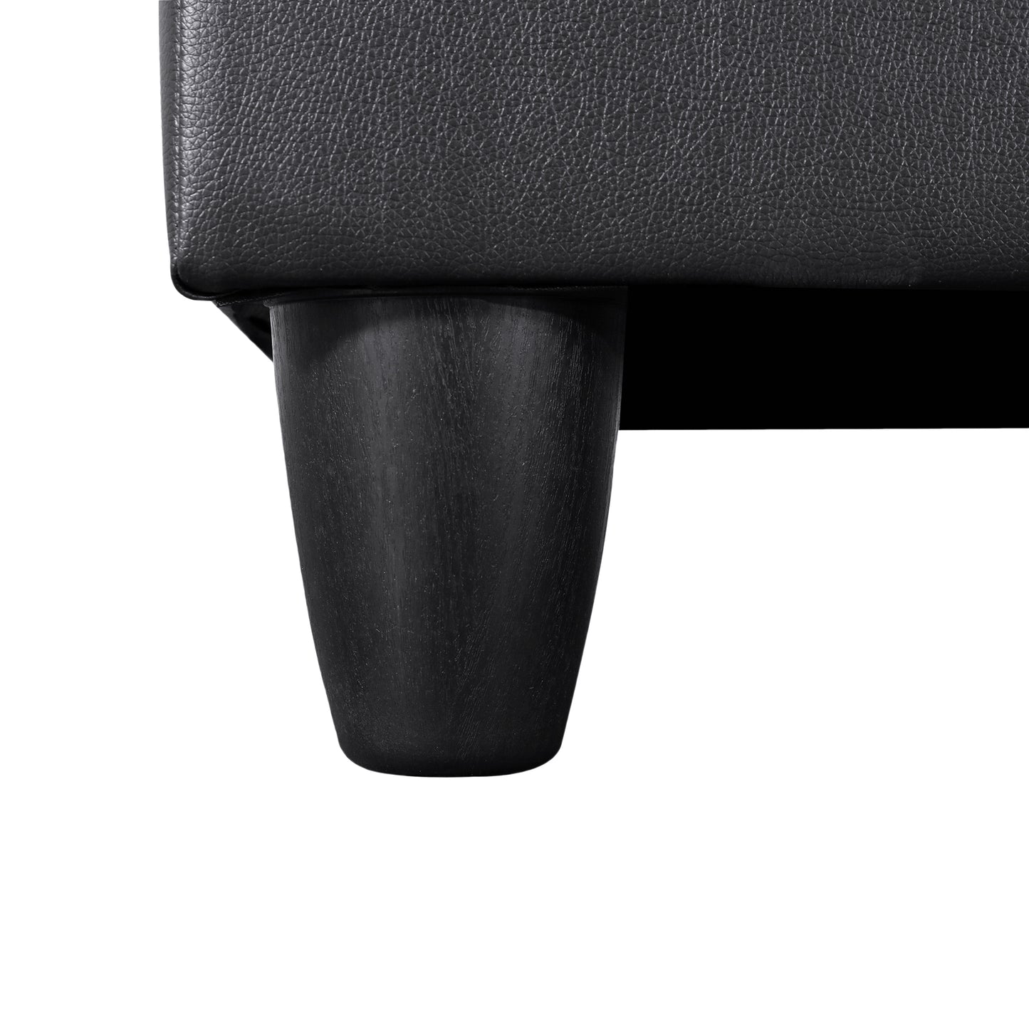 Black Faux Leather 3-Piece Couch Living Room Sofa Set