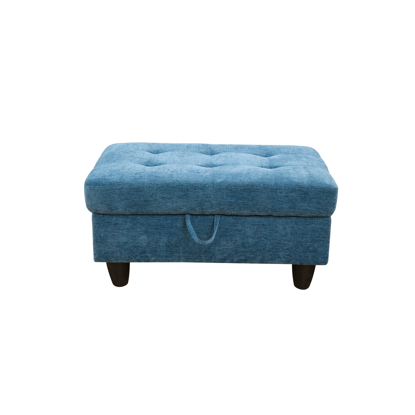Blue Flannel 3-Piece Couch Living Room Sofa Set
