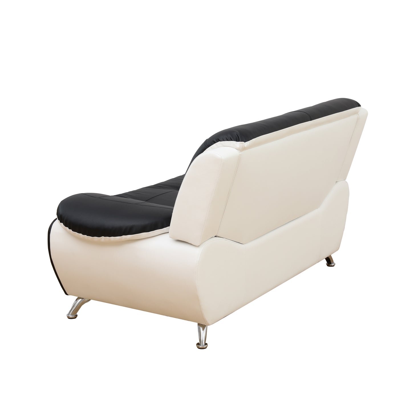 Black & White Faux leather 3-Piece Couch Living Room Sofa Set