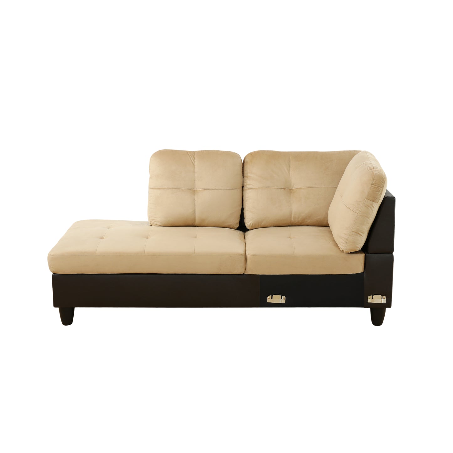 Beige and Brown Color Lint And PVC 3-Piece Couch Living Room Sofa Set