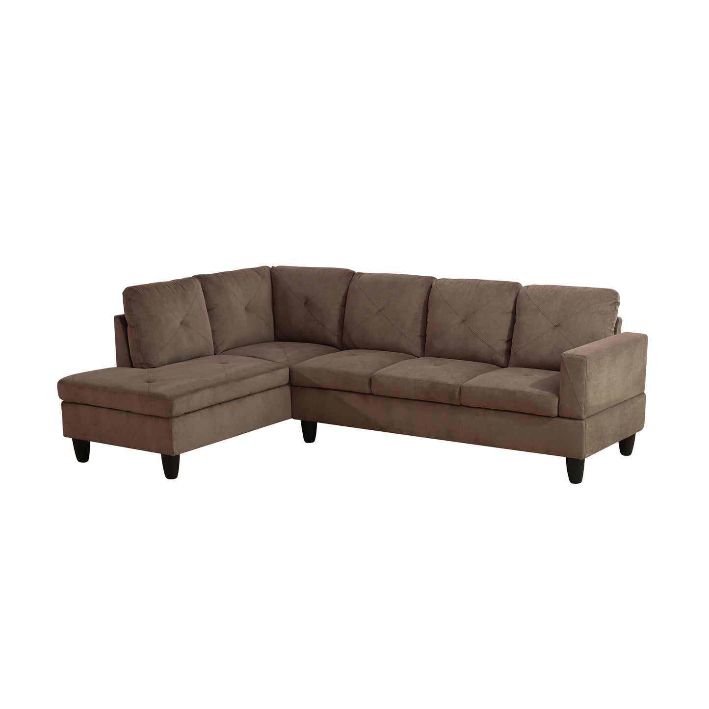 Brown Sackcloth Fabric 3-Piece Living Room Sofa Set