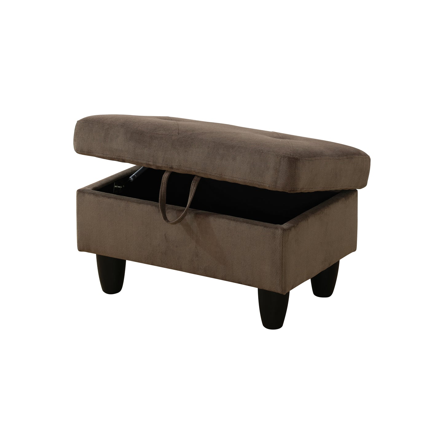 F09809B-Brown Sackcloth Fabric 3-Piece Living Room Sofa Set