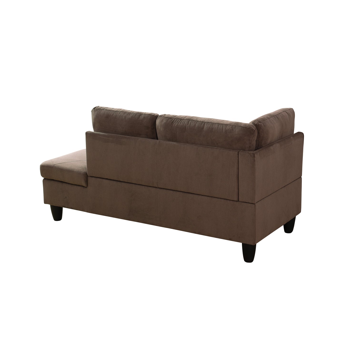 F09809B-Brown Sackcloth Fabric 3-Piece Living Room Sofa Set