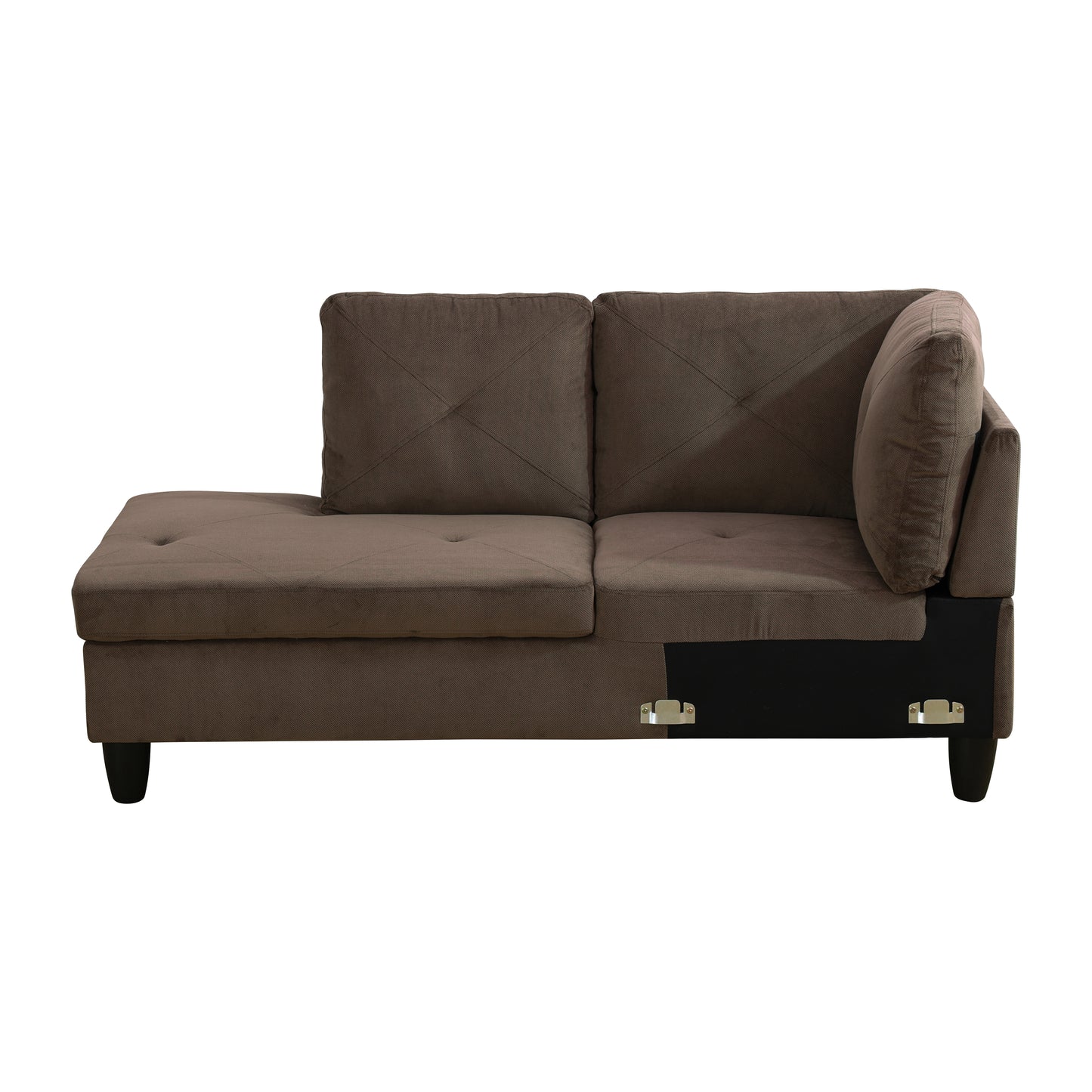 Brown Sackcloth Fabric 3-Piece Living Room Sofa Set