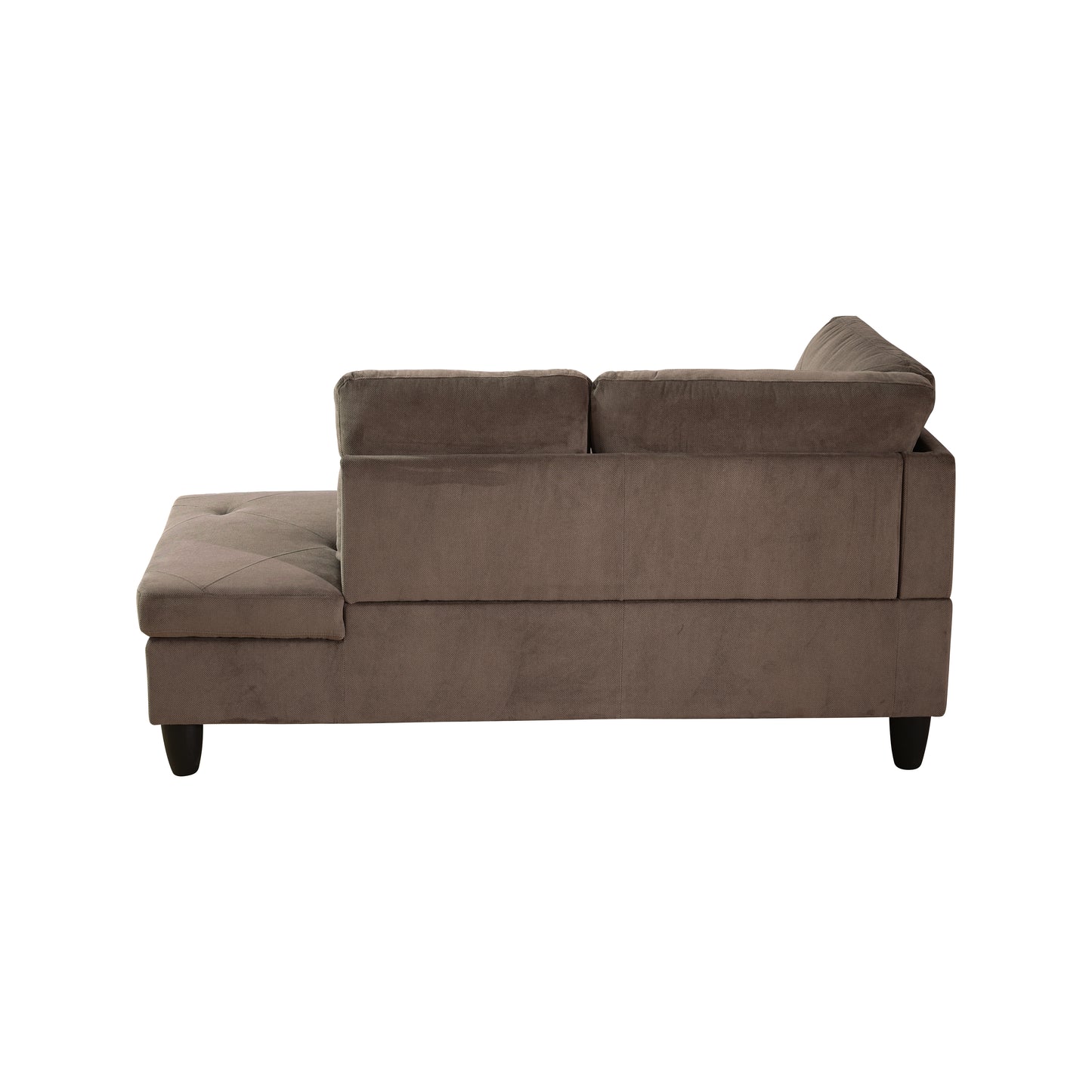 F09809B-Brown Sackcloth Fabric 3-Piece Living Room Sofa Set