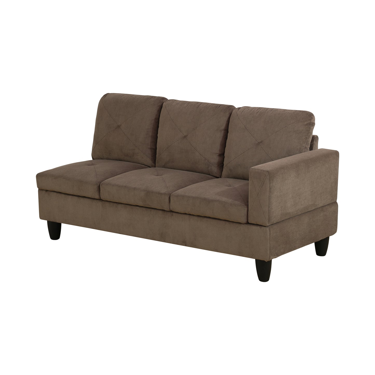 Brown Sackcloth Fabric 3-Piece Living Room Sofa Set