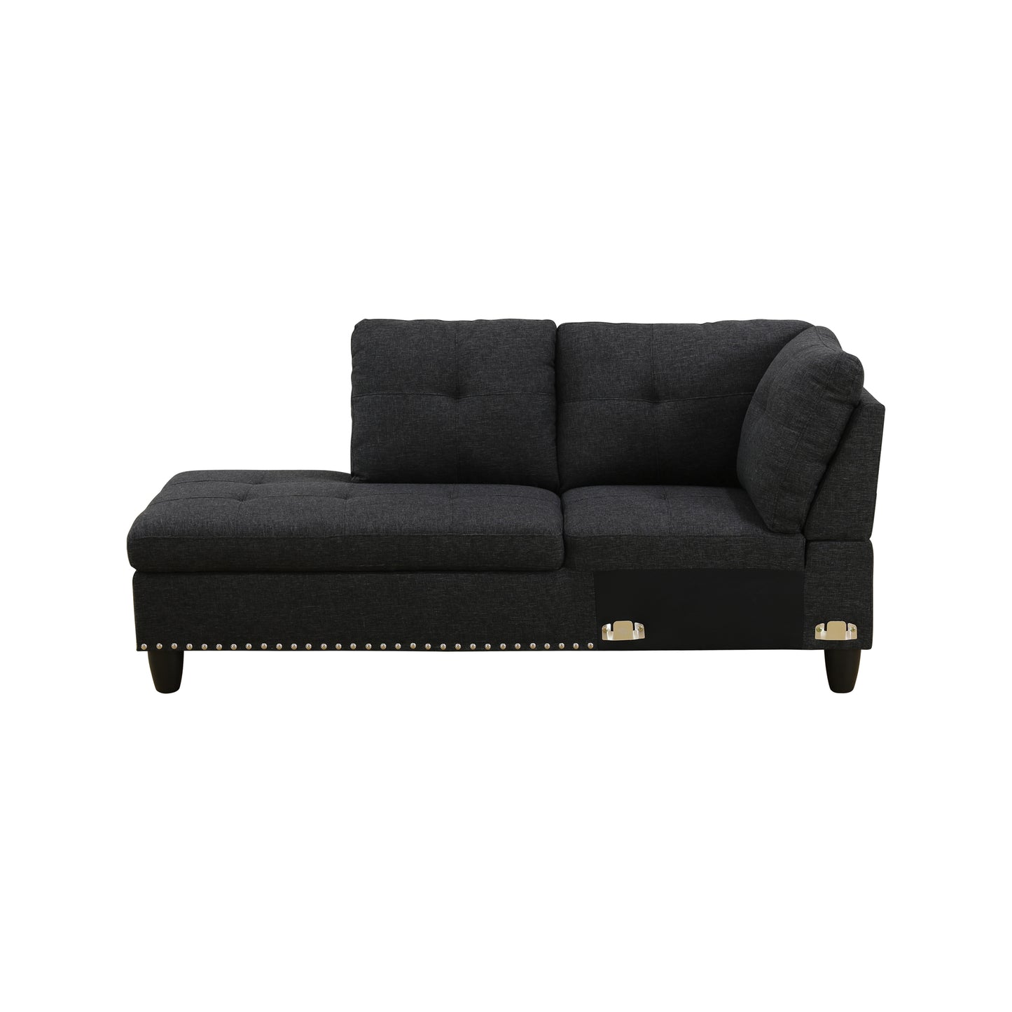 Black Grey Linen 3-Piece Sofa Living Room Sofa Set