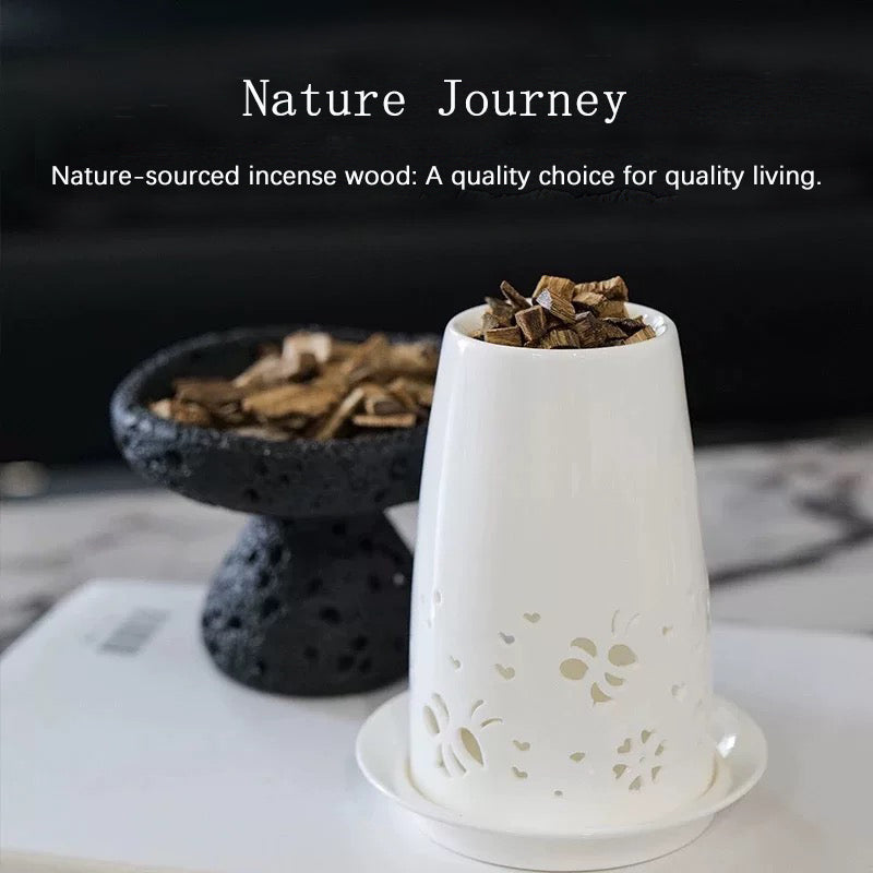 Baisonet Set of 3,Ceramic Tealight Candle Holder+Agarwood Fragrance + Candle,Essential Oil Burner Wax Melt Burners, Aromatherapy Aroma Diffuser Burner for Home Bedroom Decor Christmas Housewarming Gift