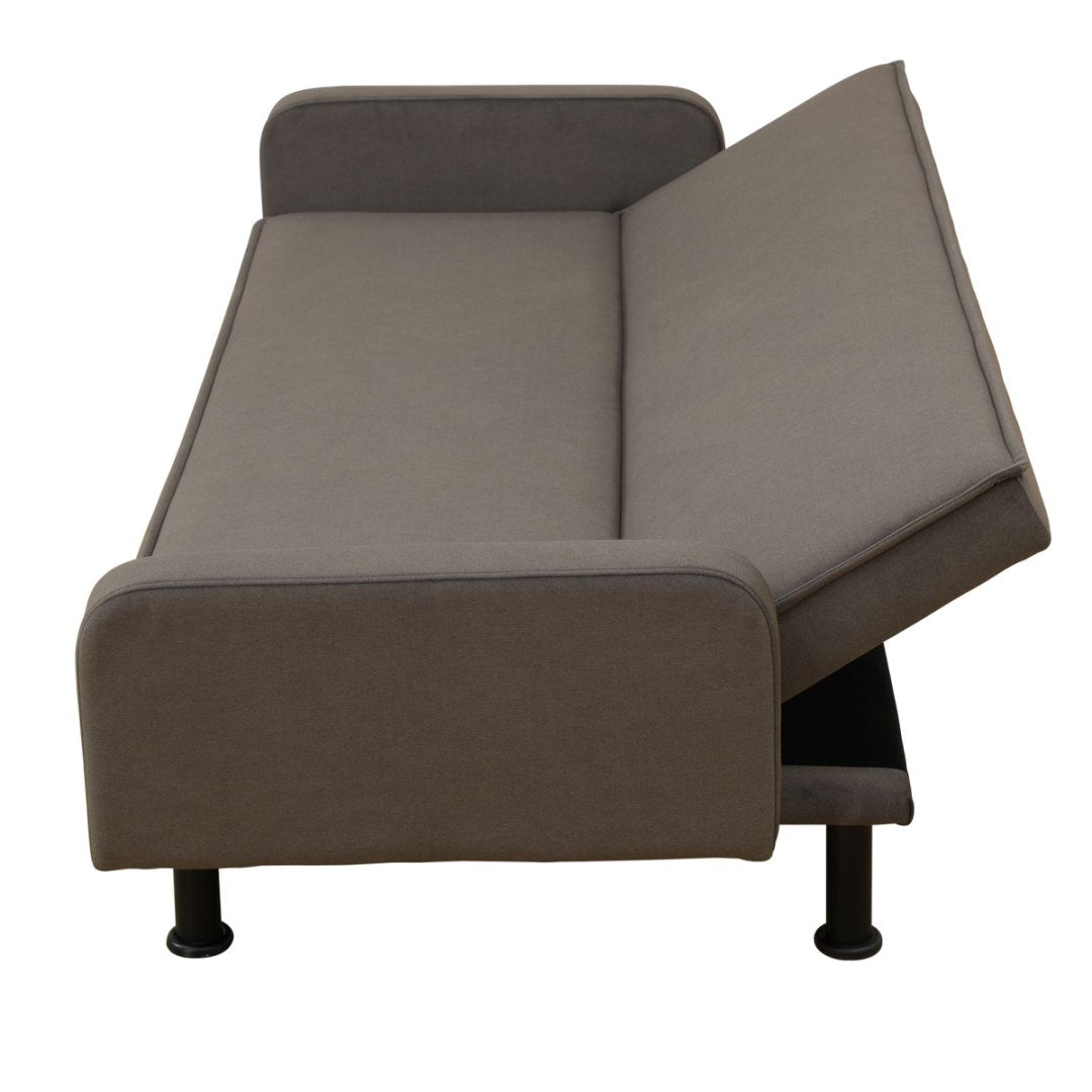 Dark Grey Breathable Fluffy Fabric Living Room 1-Piece Sofa
