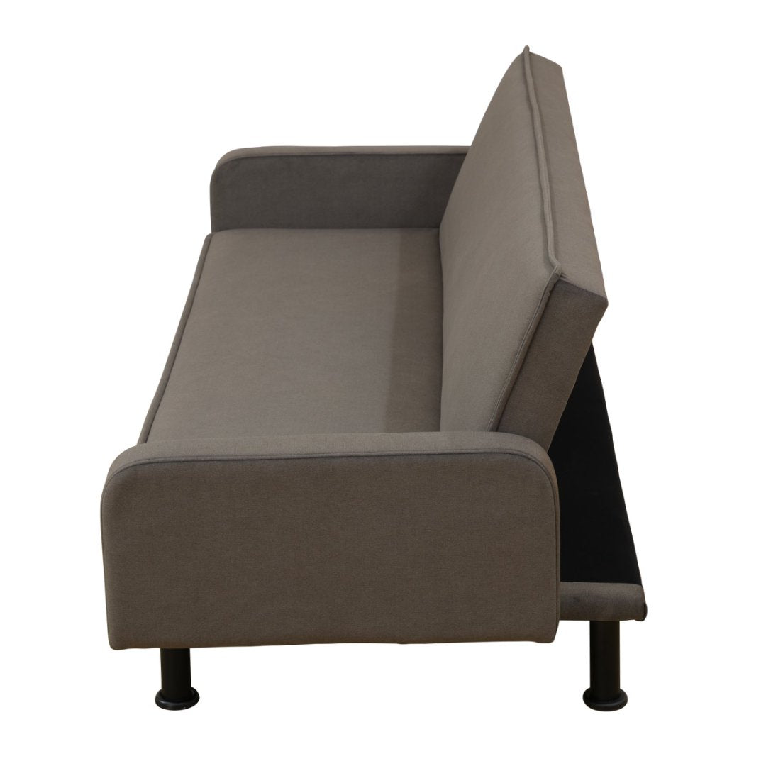Dark Grey Breathable Fluffy Fabric Living Room 1-Piece Sofa