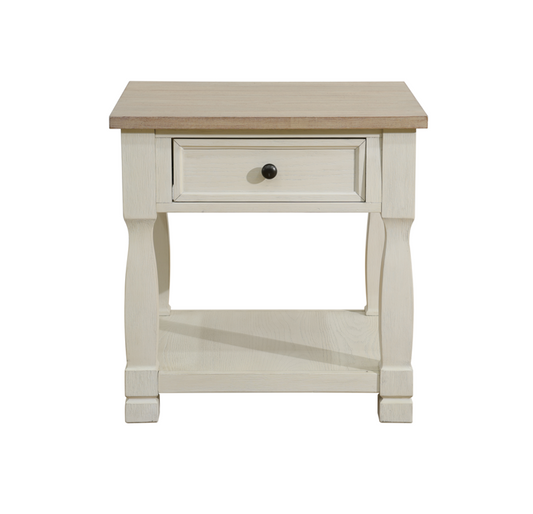 Light Brown MDF Top and White Oak Drawer Living Room Cocktail Table