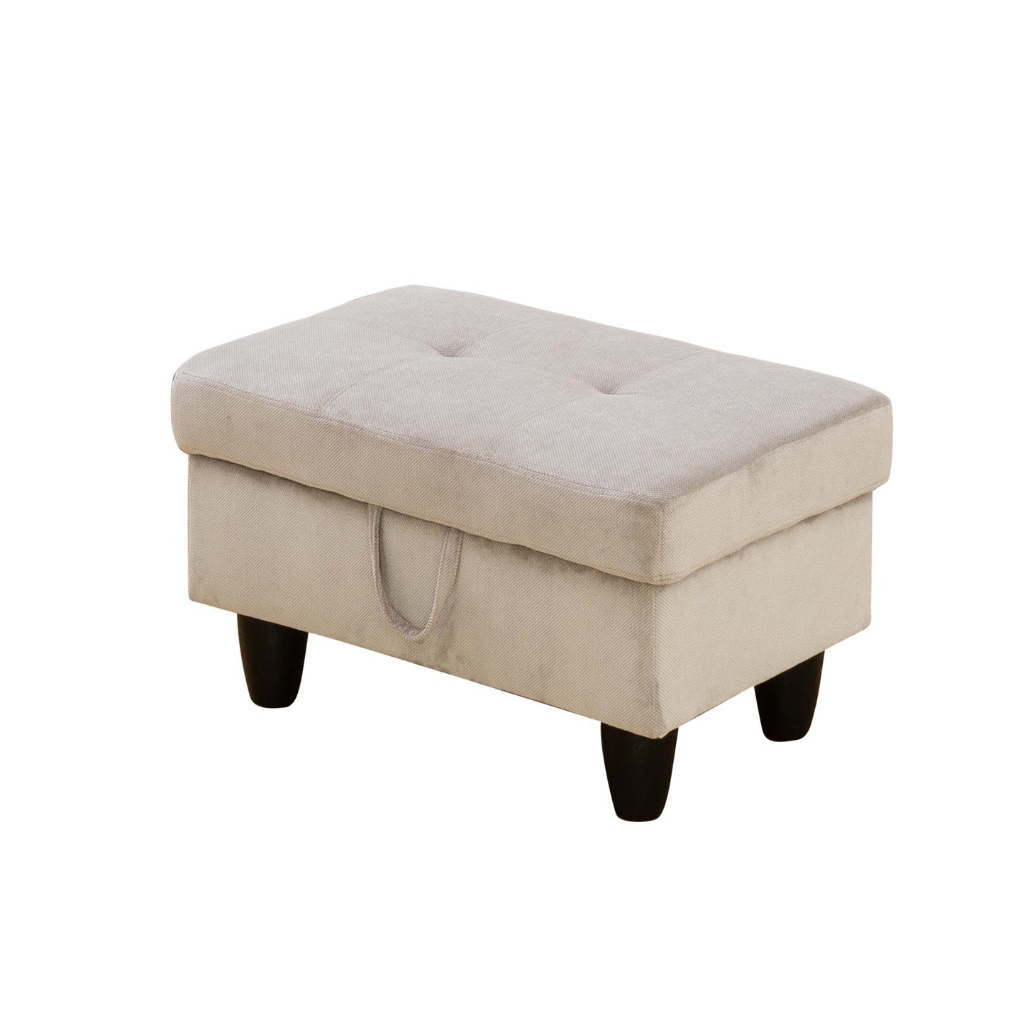 Grey White Corduroy Living Room Sofa Ottoman