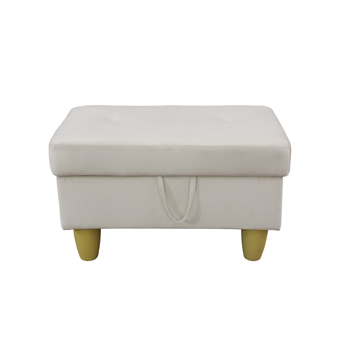 28.5" White Flannel Living Room Sofa Set Ottoman