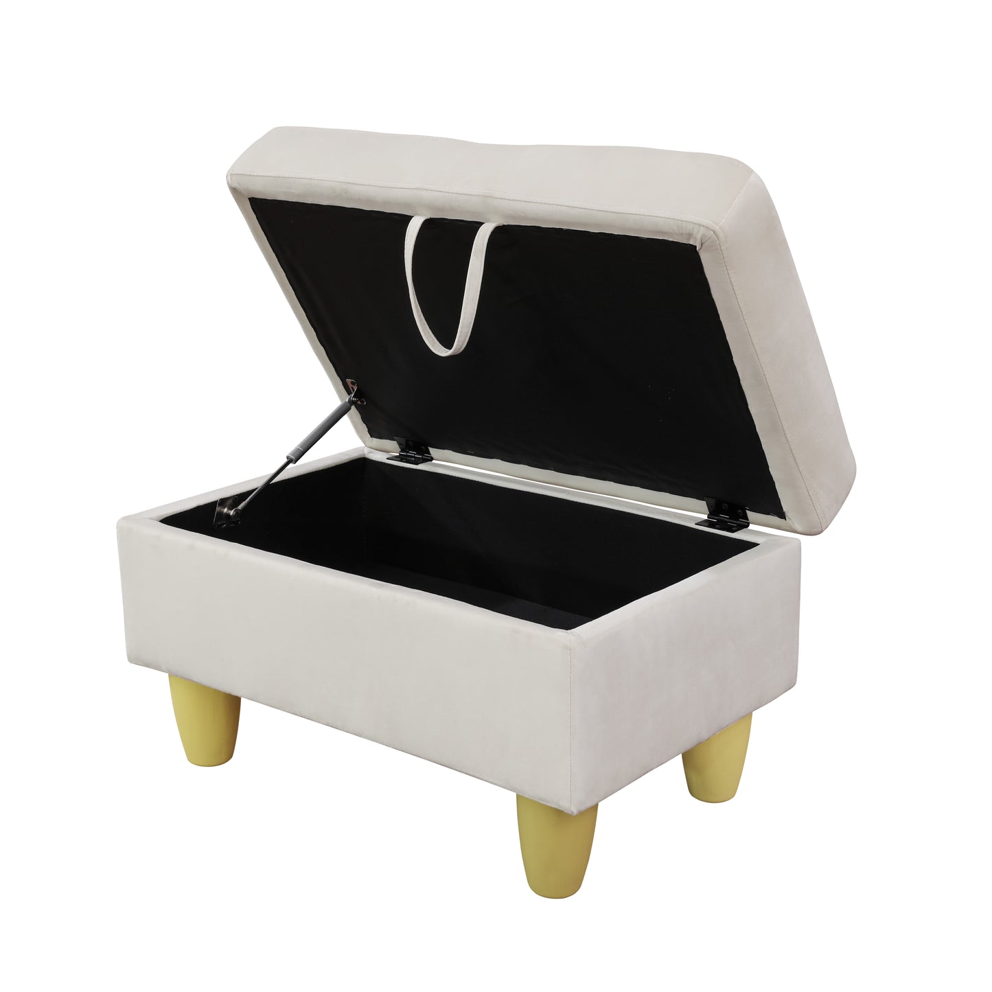 28.5" White Flannel Living Room Sofa Set Ottoman