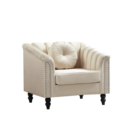 White Microfiber 3-Piece Couch Living Room Sofa Set