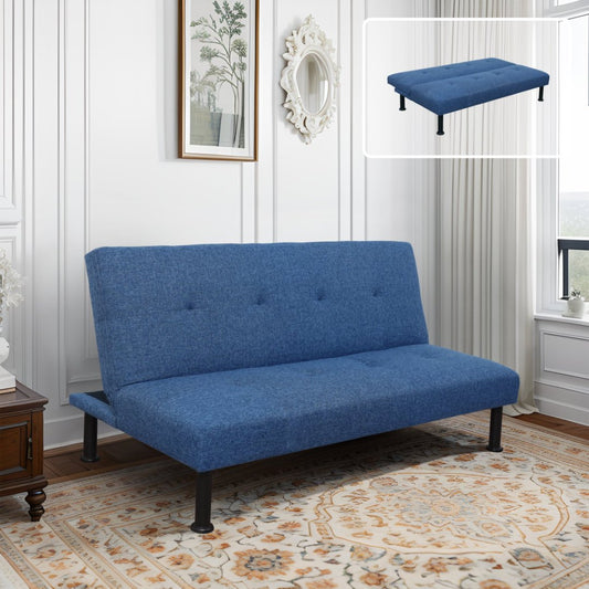 Blue Linen Living Room Sofa bed