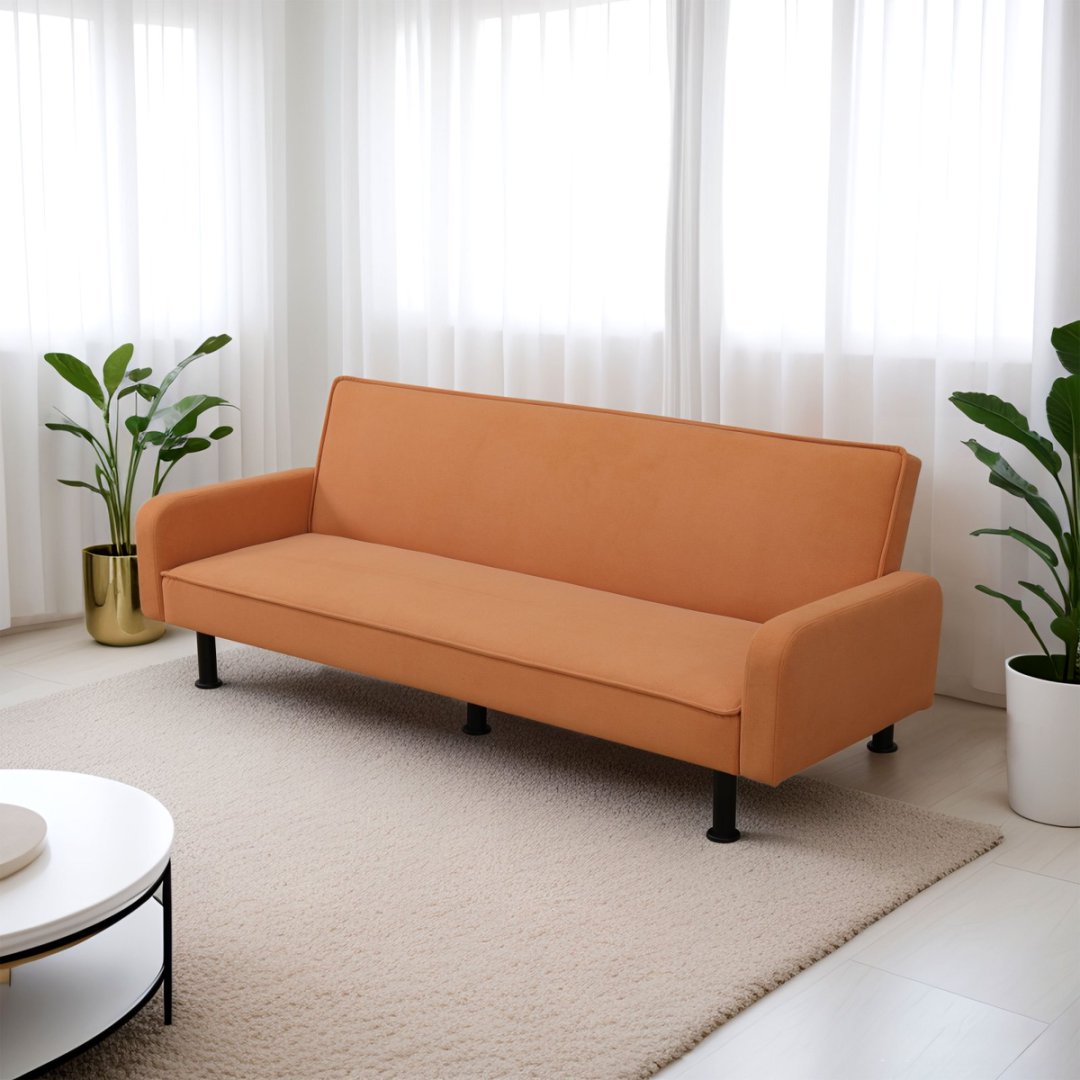 Orange Calico Living Room Sofa bed