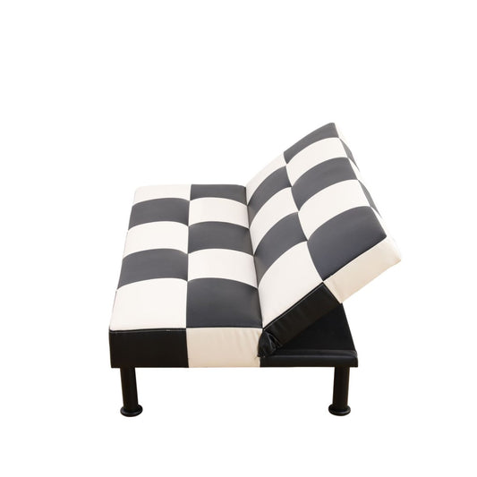 Black&White Faux Leather Living Room Sofabed