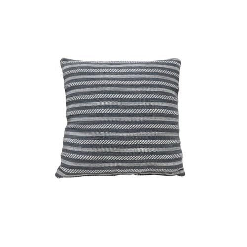 17.5" Black and White Stripes Square Cotton Linen Fabric Pillow