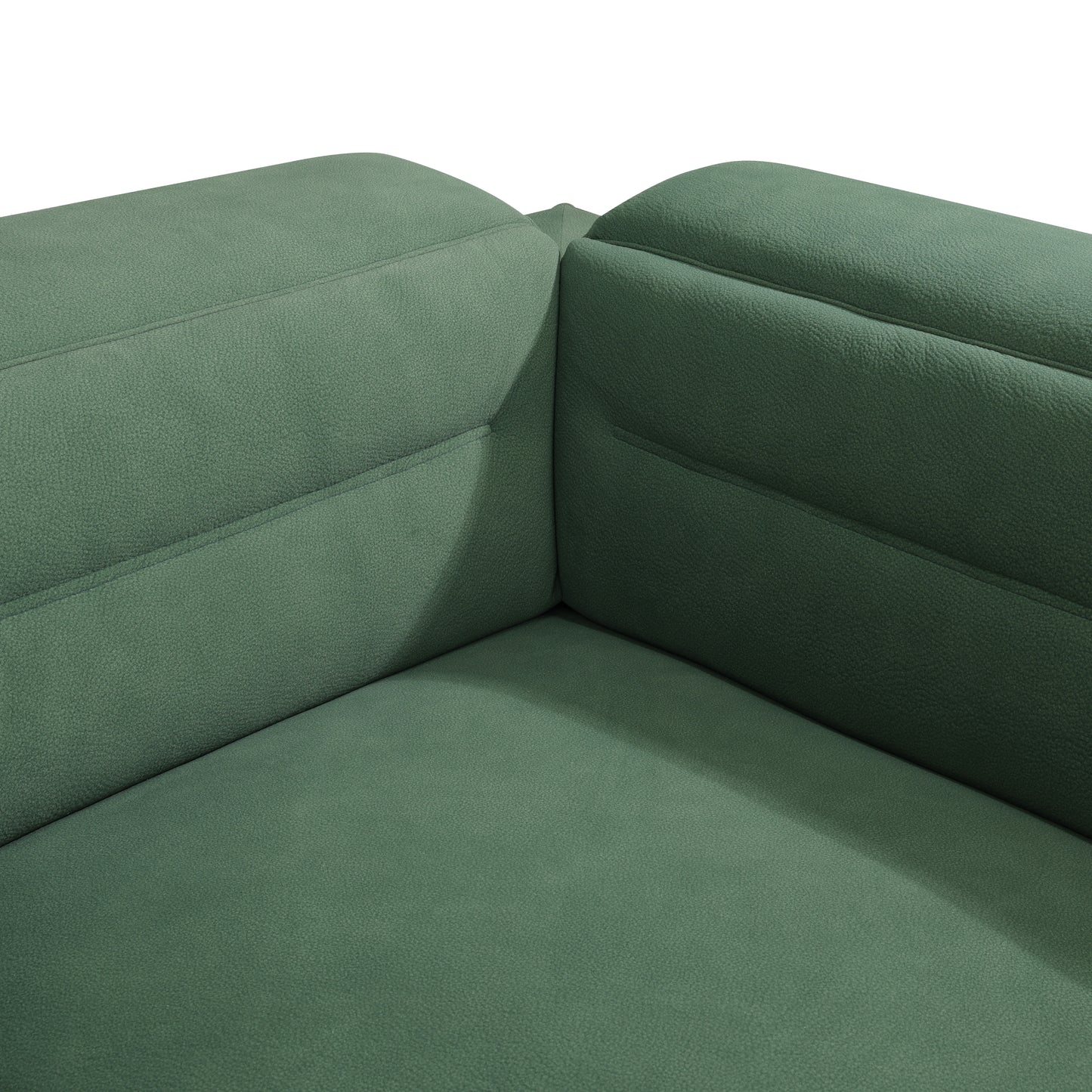 Green Flannel Living Room Recliner Sofa Set