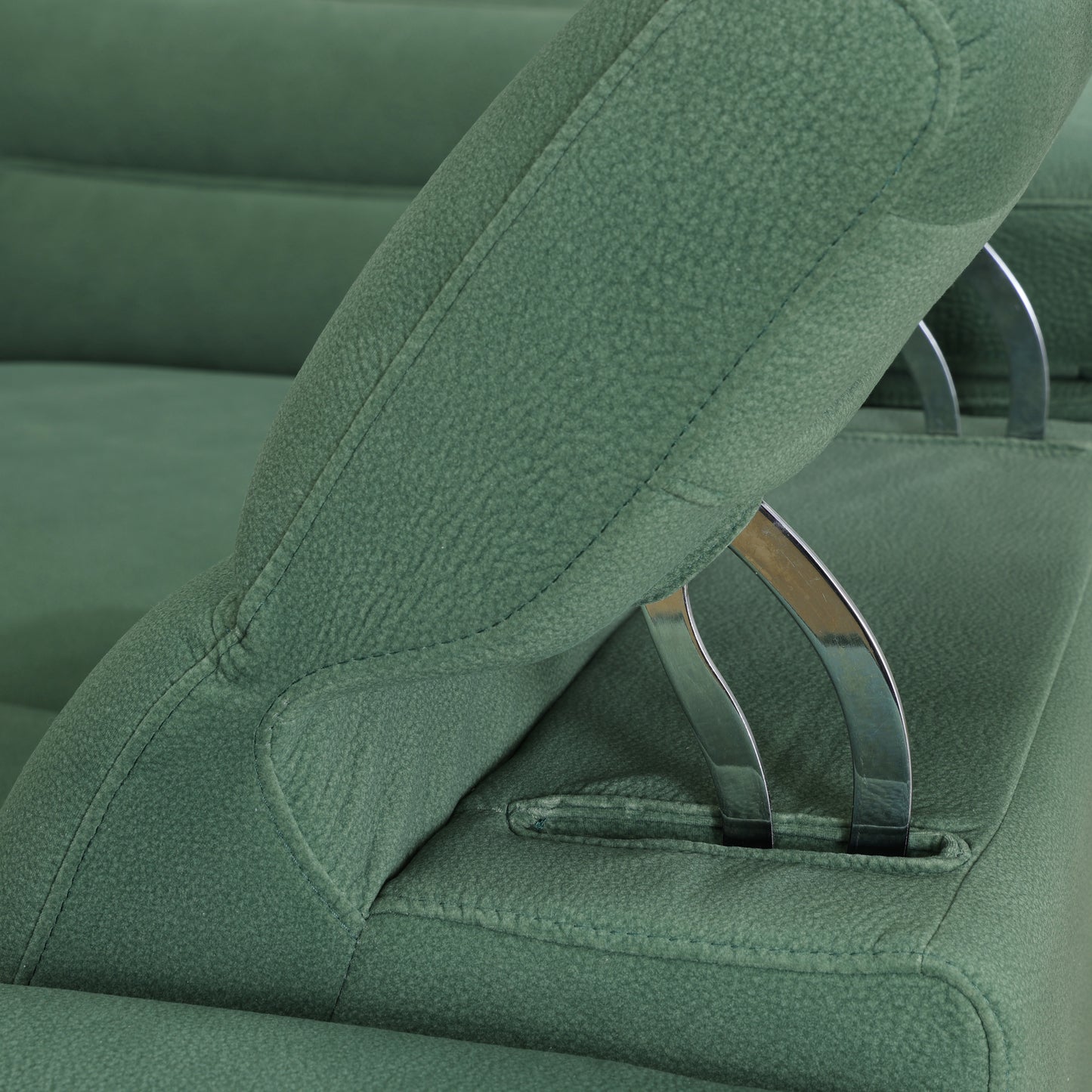 Green Flannel Living Room Recliner Sofa Set
