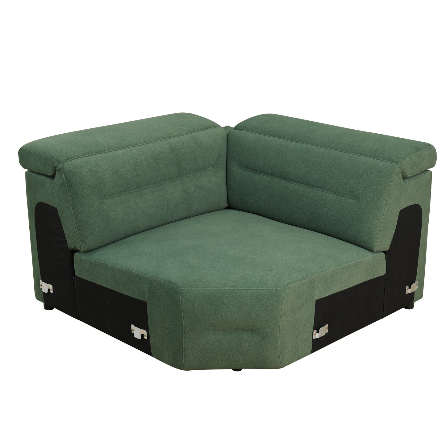 Green Flannel Living Room Recliner Sofa Set