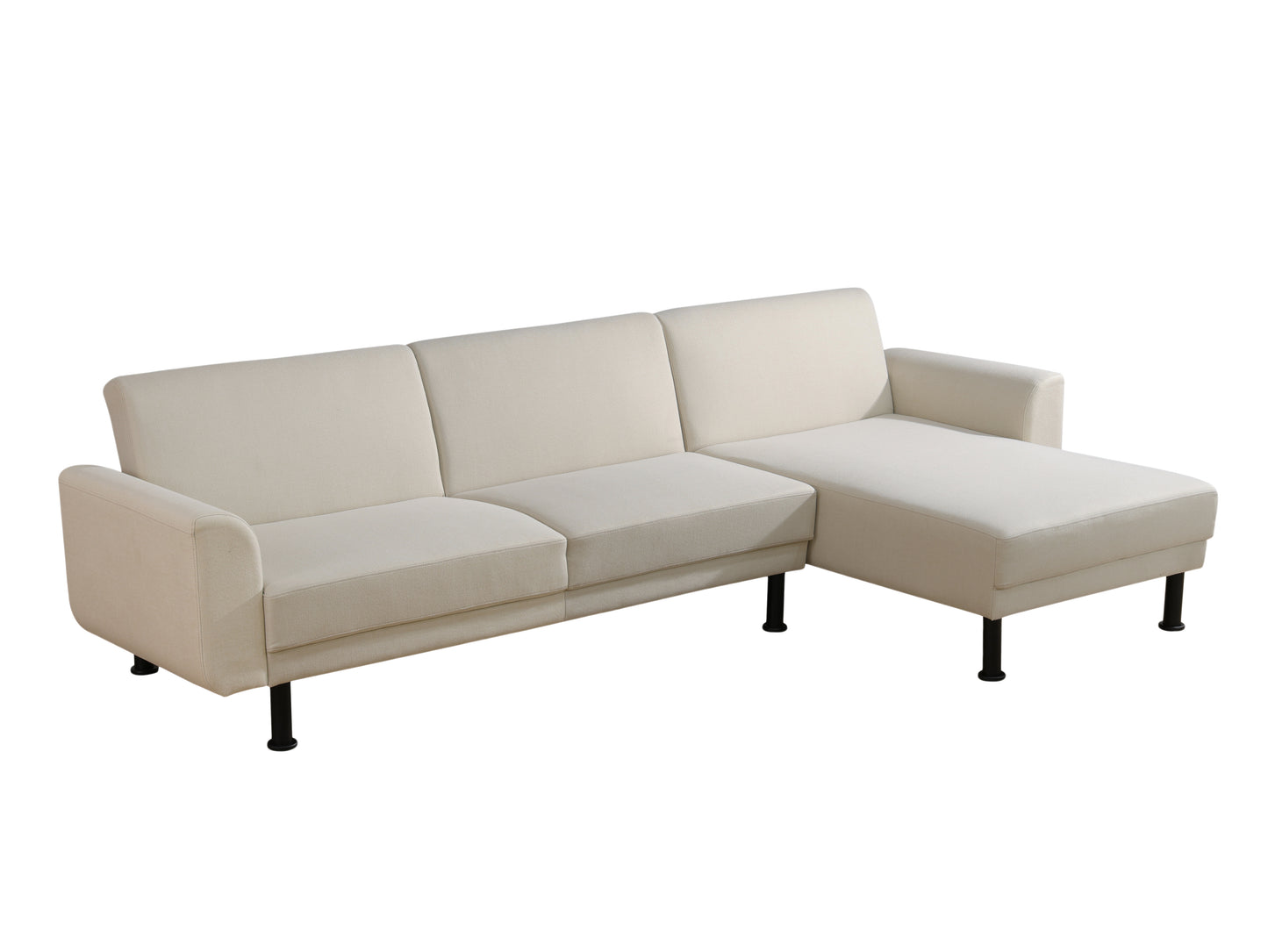 Beige Linen 2-Pieces Living Room Sofa bed