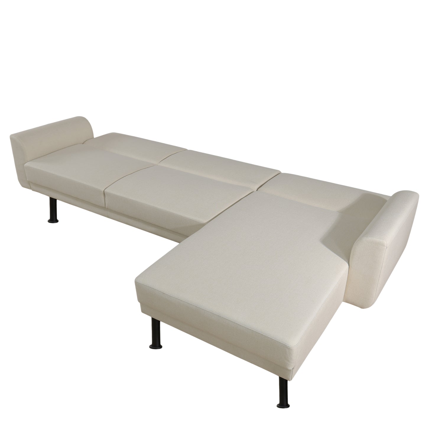 Beige Linen 2-Pieces Living Room Sofa bed