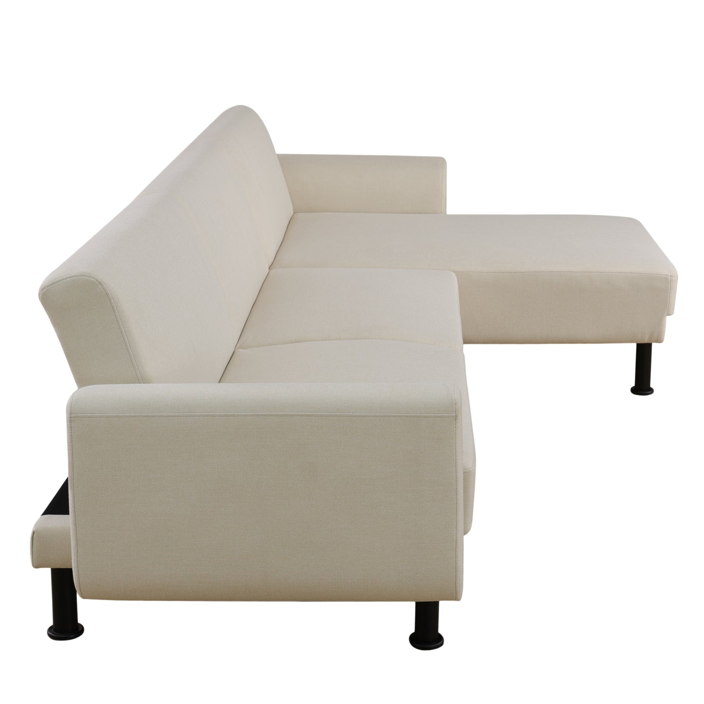 Beige Linen 2-Pieces Living Room Sofa bed