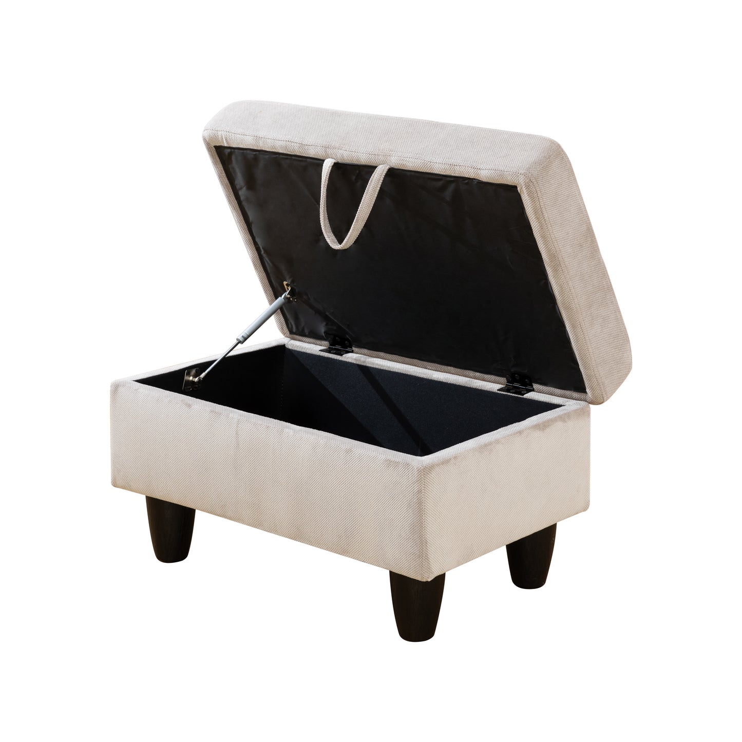 Grey White Corduroy Living Room Sofa Ottoman