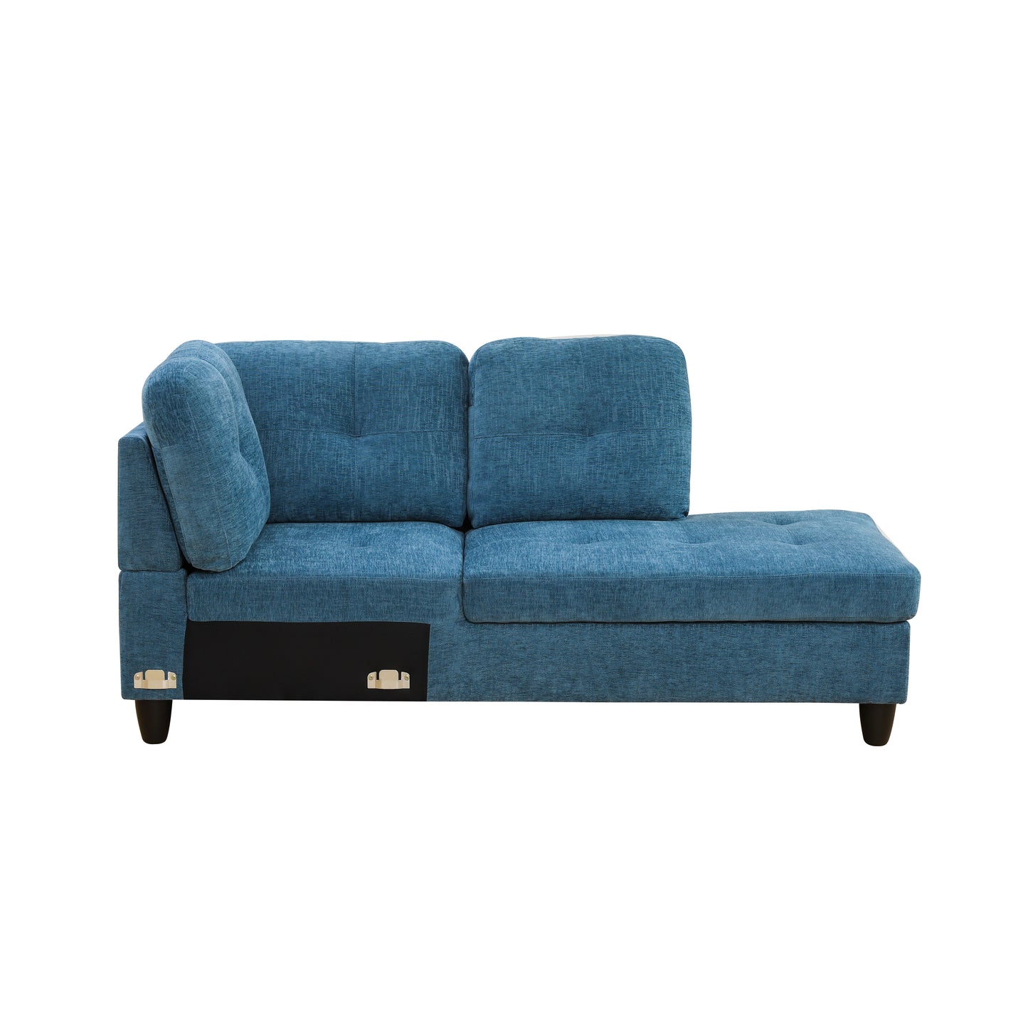 Blue Flannel 3-Piece Couch Living Room Sofa Set