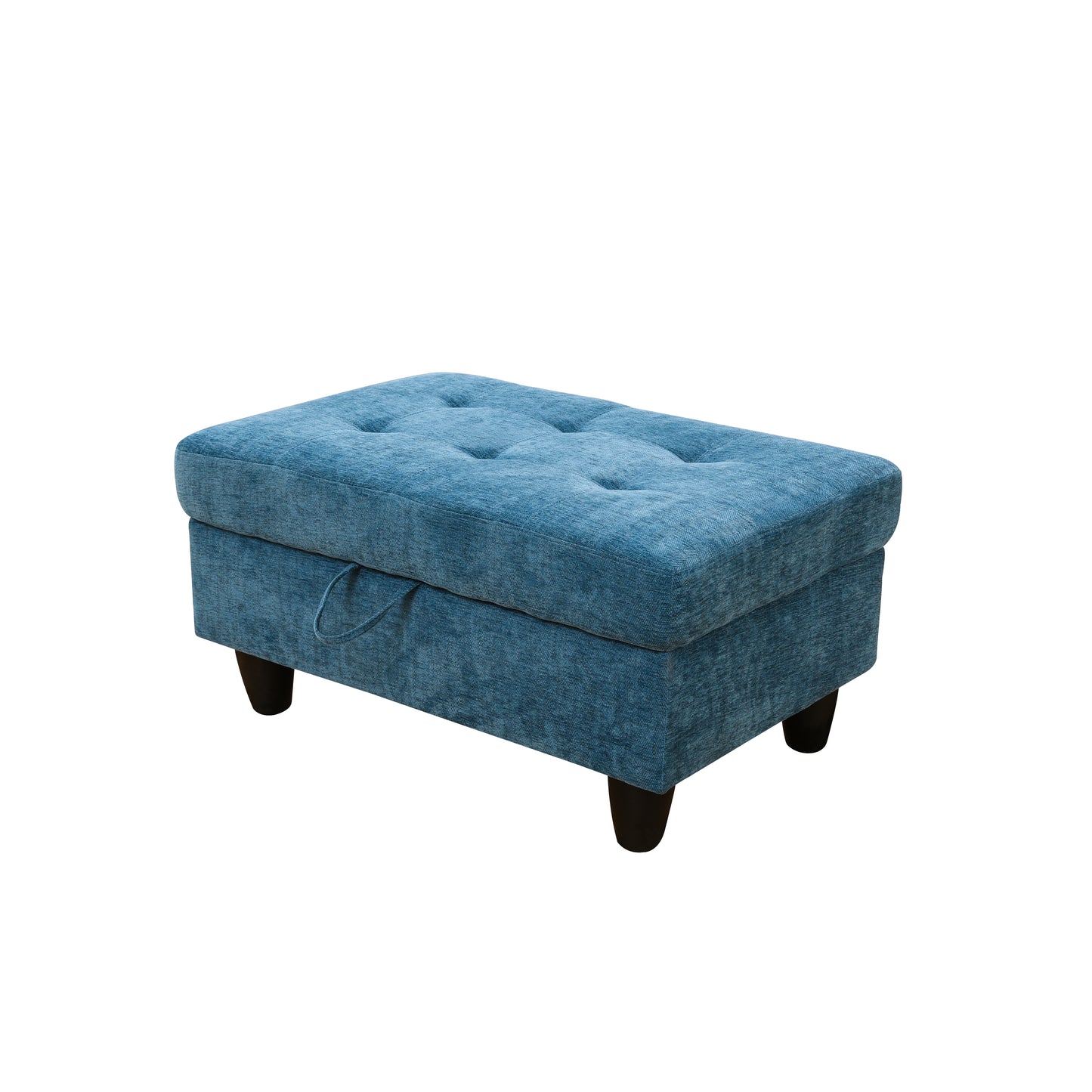 Blue Flannel 3-Piece Couch Living Room Sofa Set