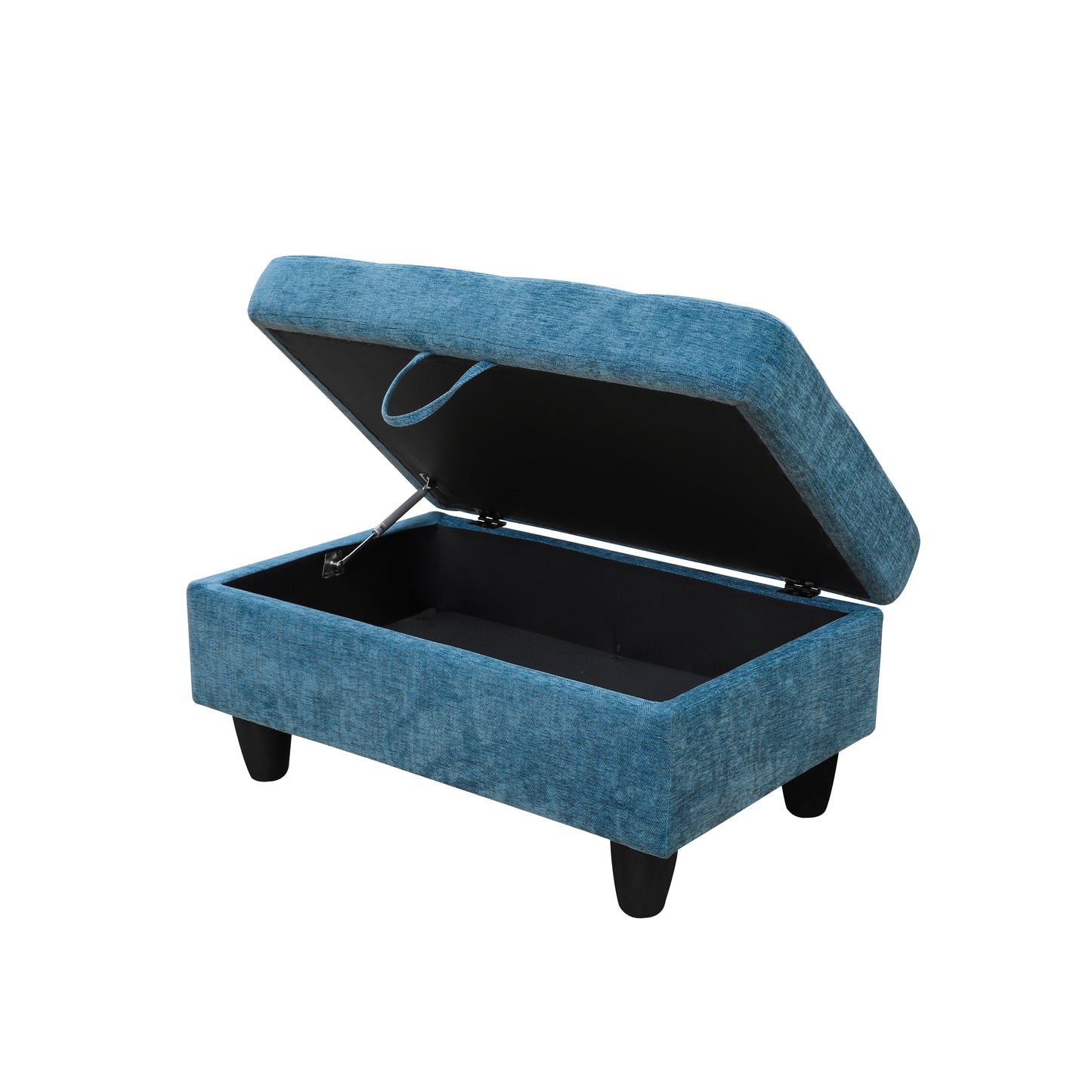 Blue Flannel 3-Piece Couch Living Room Sofa Set