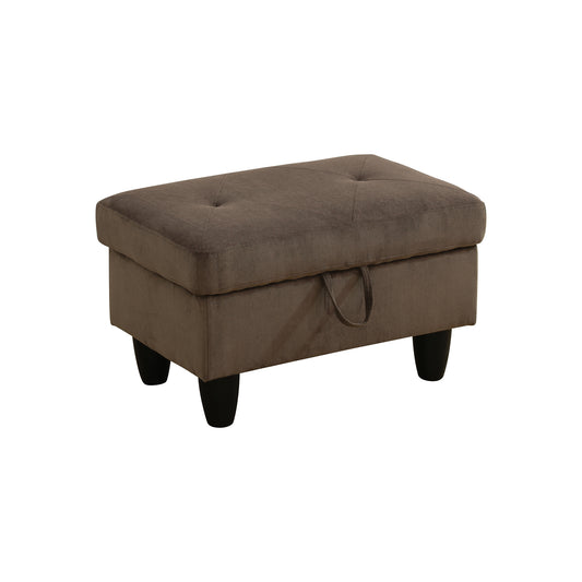 Brown Sackcloth Fabric Living Room Sectional Ottoman