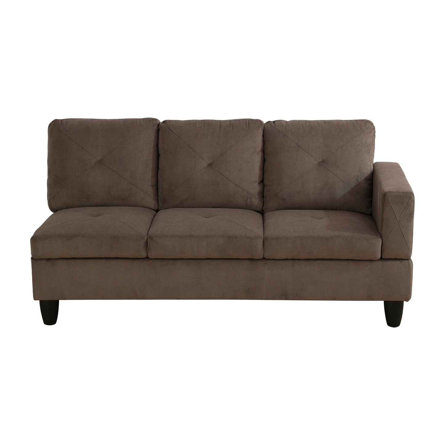 Brown Sackcloth Fabric 3-Piece Living Room Sofa Set