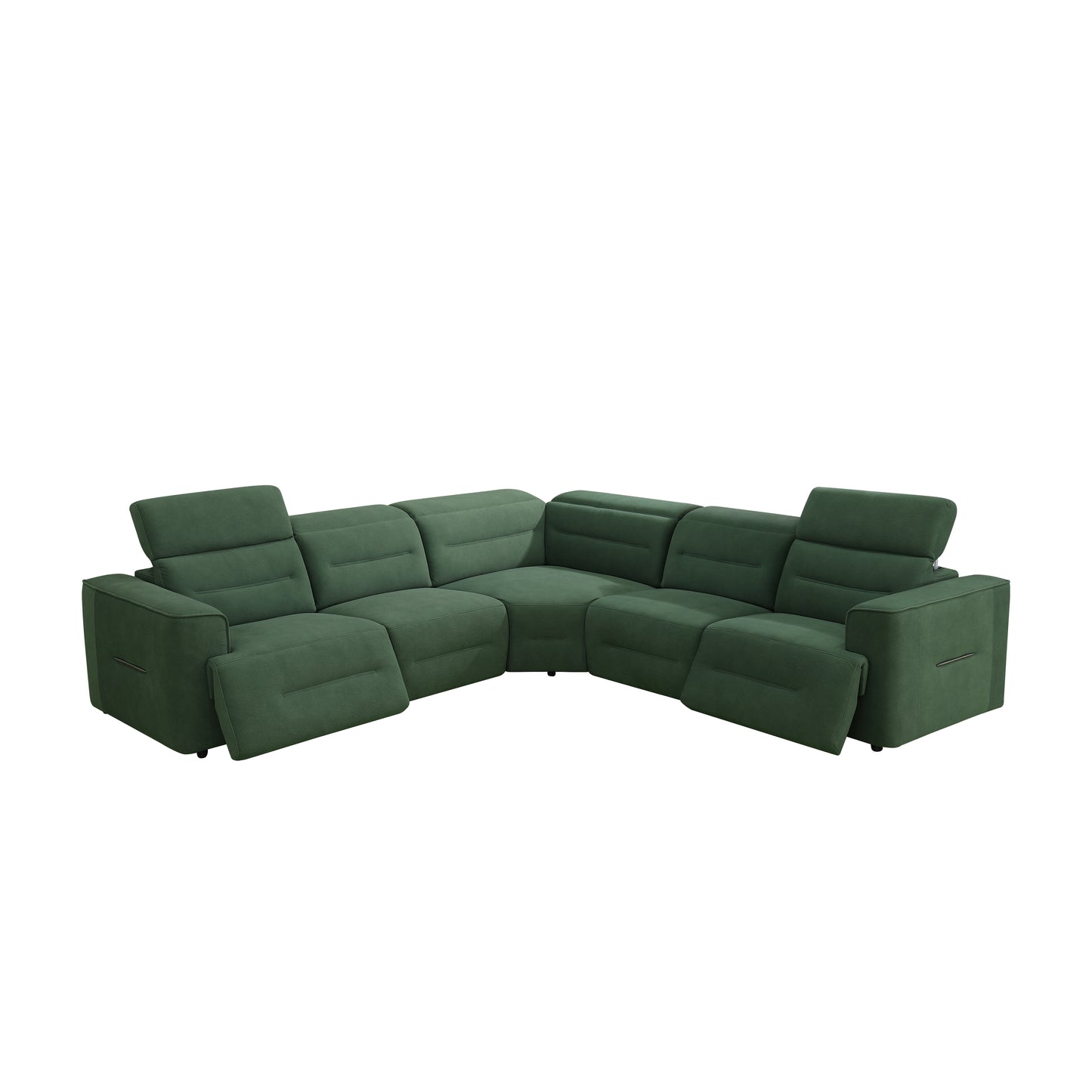 Green Flannel Living Room Recliner Sofa Set