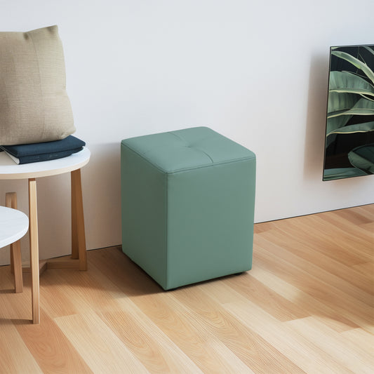 Pale-Green Cat-Scratch Leather living room Cube High Stool